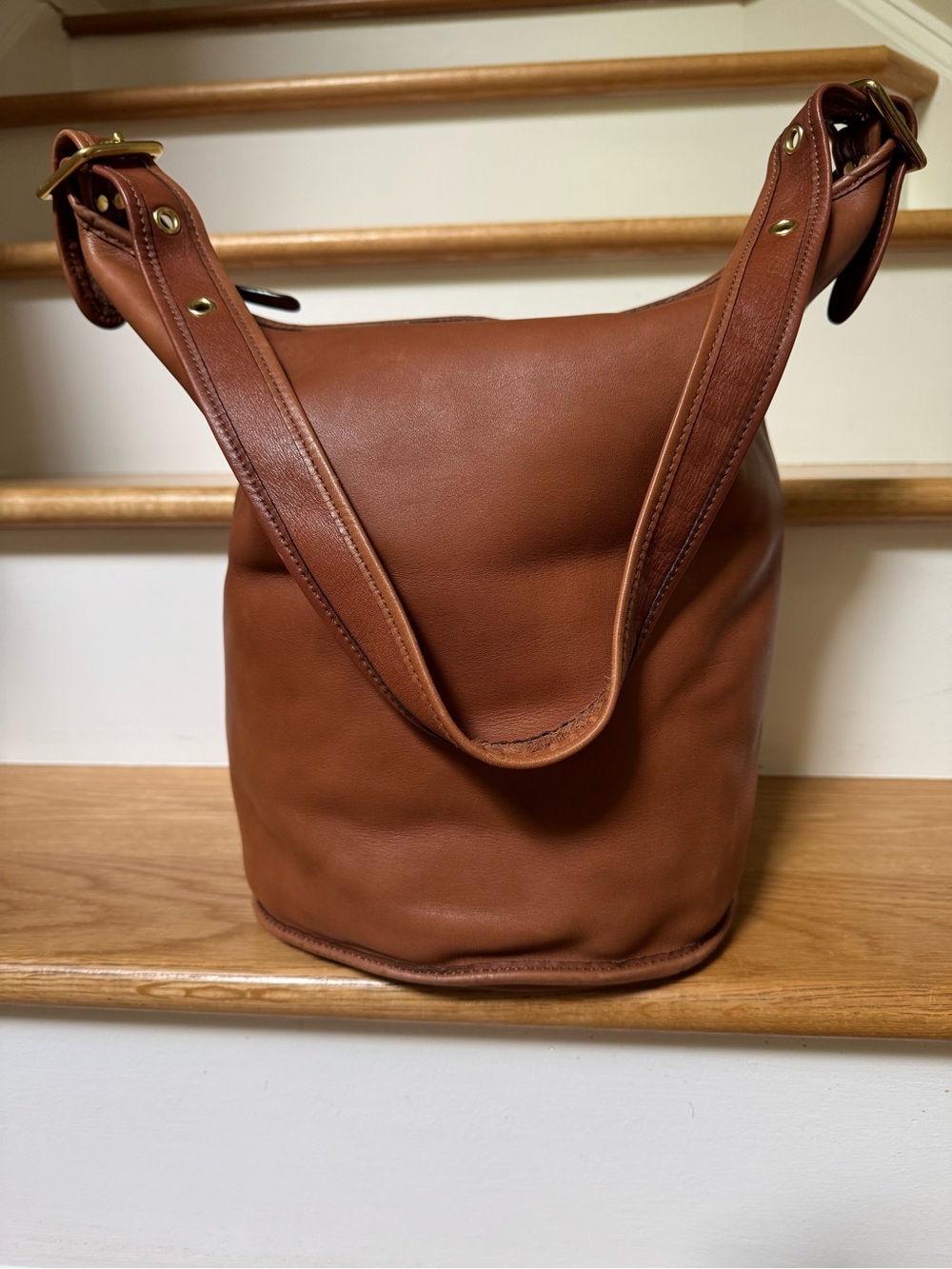 Coach Duffle Sac Limited Edition 17998 British Tan Leather Bucket Shoulder Bag